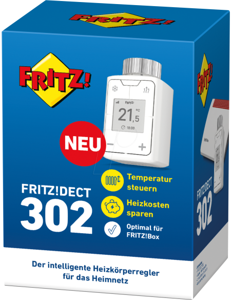 FRITZ!Smart Thermo 302 Intelligente radiatorknop voor de CV
